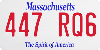 MA license plate 447RQ6