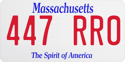 MA license plate 447RR0