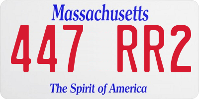 MA license plate 447RR2