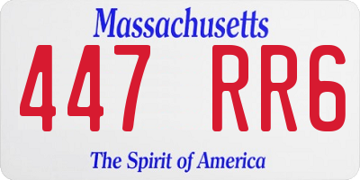MA license plate 447RR6