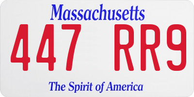 MA license plate 447RR9