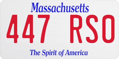 MA license plate 447RS0