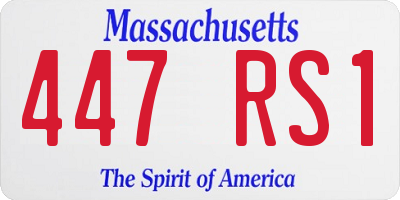 MA license plate 447RS1