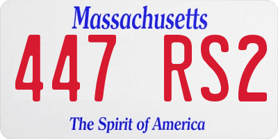MA license plate 447RS2