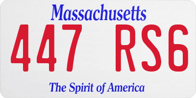 MA license plate 447RS6