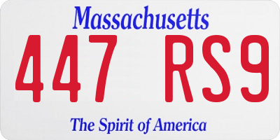 MA license plate 447RS9