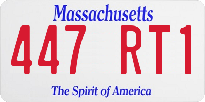 MA license plate 447RT1