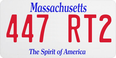 MA license plate 447RT2