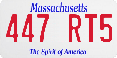 MA license plate 447RT5