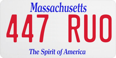 MA license plate 447RU0