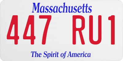 MA license plate 447RU1