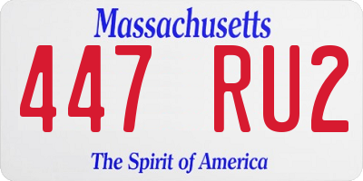 MA license plate 447RU2