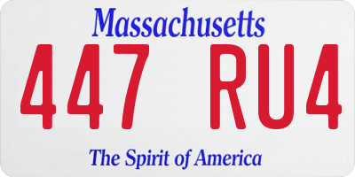MA license plate 447RU4