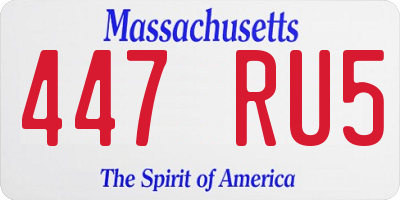 MA license plate 447RU5