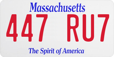 MA license plate 447RU7