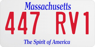 MA license plate 447RV1