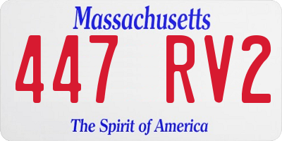 MA license plate 447RV2