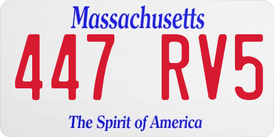 MA license plate 447RV5
