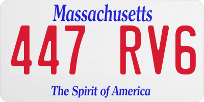 MA license plate 447RV6