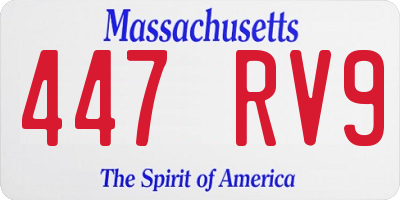 MA license plate 447RV9
