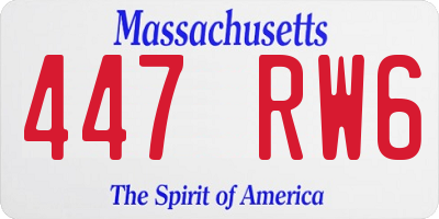 MA license plate 447RW6