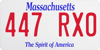 MA license plate 447RX0