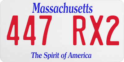 MA license plate 447RX2