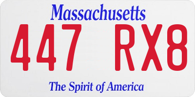 MA license plate 447RX8
