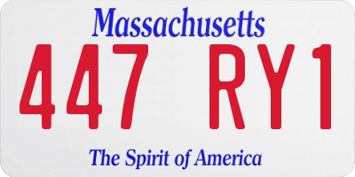 MA license plate 447RY1
