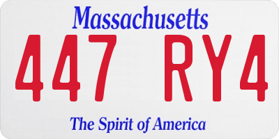 MA license plate 447RY4