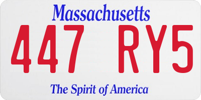 MA license plate 447RY5