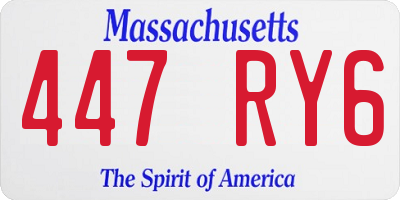 MA license plate 447RY6