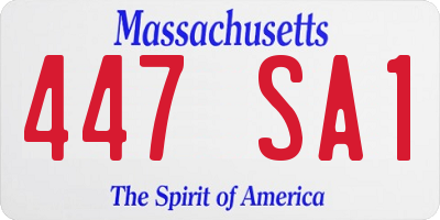 MA license plate 447SA1
