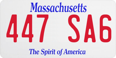 MA license plate 447SA6