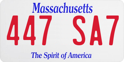 MA license plate 447SA7
