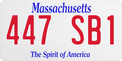 MA license plate 447SB1