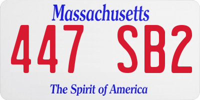 MA license plate 447SB2