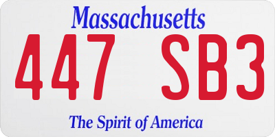 MA license plate 447SB3