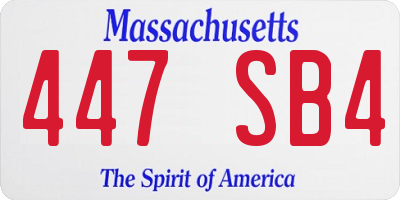 MA license plate 447SB4
