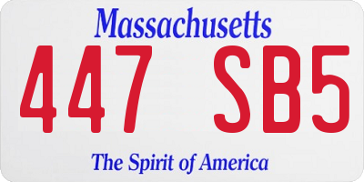 MA license plate 447SB5