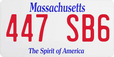MA license plate 447SB6