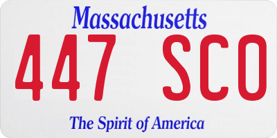 MA license plate 447SC0