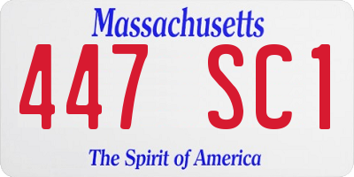 MA license plate 447SC1