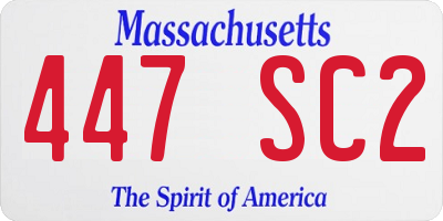 MA license plate 447SC2