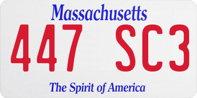 MA license plate 447SC3