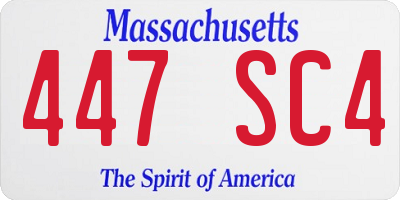 MA license plate 447SC4