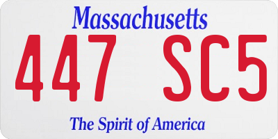 MA license plate 447SC5