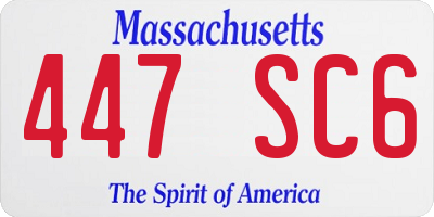 MA license plate 447SC6