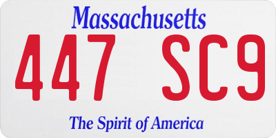 MA license plate 447SC9