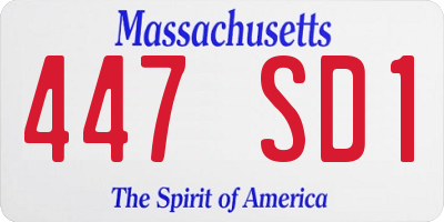 MA license plate 447SD1
